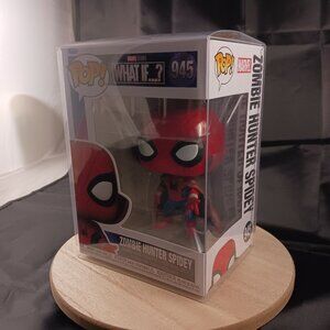 2021 Funko POP Marvel Studios What If? 947 Zombie Hunter Spidey w/protector
